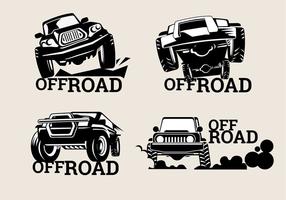 Set Off-road Suv Logos sobre fondo marrón vector