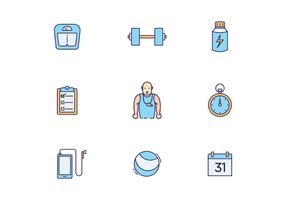 Fitness Training Icons vector