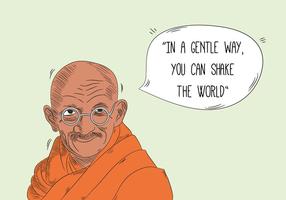 Gandhi Character With Speech Bubble And Quote vector