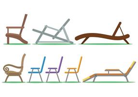Lawn chair vector set