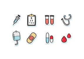 Iconos médicos del Doodle vector