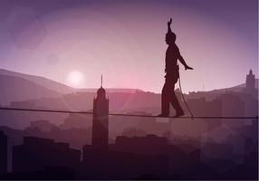 Tightrope SIlhouette Free Vector