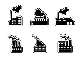 Pila de humo icono conjunto de vectores