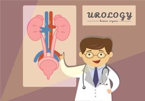 Urología que presenta el estilo de la ilustración de dibujos animados vector