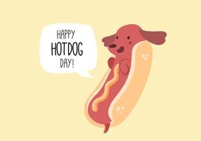 Cute Hot Dog Personaje Vector