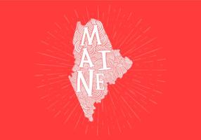 Maine state lettering vector