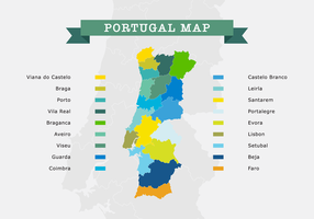 Vector Portugal Mapa Com Regiões 155508 Vetor no Vecteezy