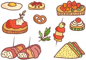 Free Doodle Appetizers Vectors