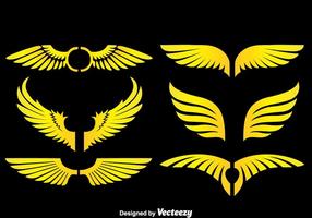 Angle Wings On Black Vectors
