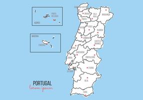 Doodle Map Of Portugal