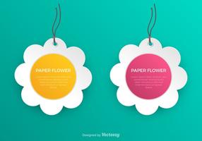 Vector Abstract White Paper Flower Labels