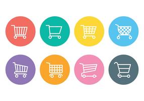 Supermarket Cart Vector Icons