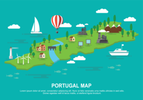 Portugal Mapa Político Con Un Capital De Lisboa, Las Fronteras Nacionales,  Las Ciudades Más Importantes, Ríos Y Lagos Ilustraciones svg, vectoriales,  clip art vectorizado libre de derechos. Image 29090801