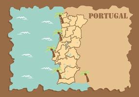 Mapa de fondo de Portugal Vector