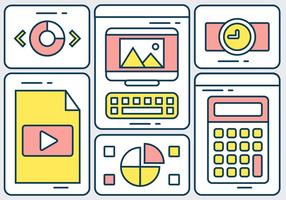 Elementos vectoriales de datos digitales lineales libres vector