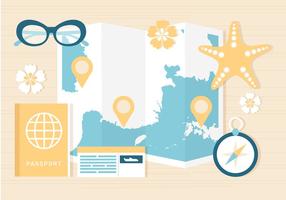 Free Summer Traveling Template Background vector