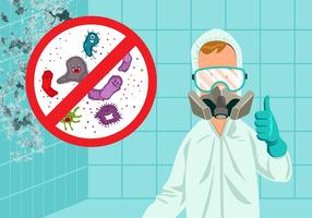 Cleaning Mold in the Bathroom Vector 