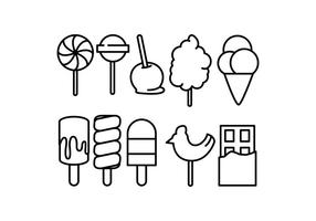 Sweets And Ice Cream Line Icon Vector