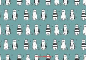 Doodle Cats Vector Pattern