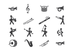 Marching Band Icons Vector