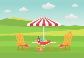 Lawn Chair on Grass Vector 