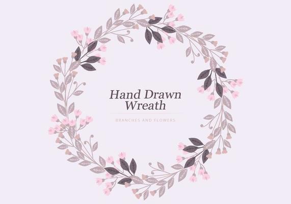 Vector Colorful Hand Drawn Branch