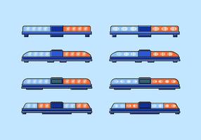 Flat Icon Long Police Lights Free Vector