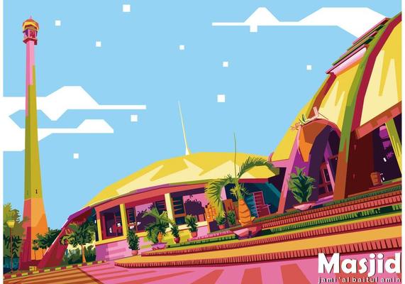 Mosque vector WPAP