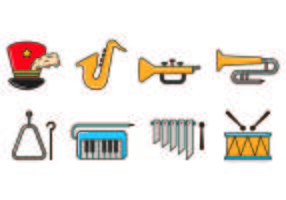 Set Of Marching Band Icons vector