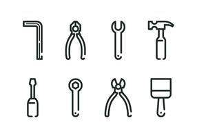 Allen Key And Tools Icon Set vector