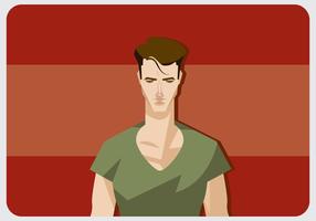 Cool Man With V-Neck Shirt Vector
