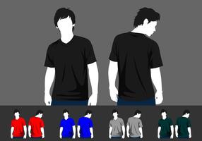 V-Neck Model Template Free Vector