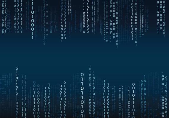 Blue Binary Text In Matrix Style Background