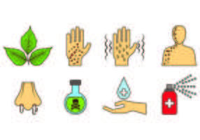 Set Of Poison Ivy Icons vector