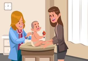 Routine Visit To Pediatrician Vector 