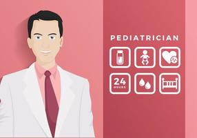 Pediatrician With Icon Free Vector