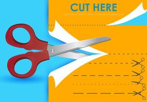 Cut Here With Scissors Templates vector