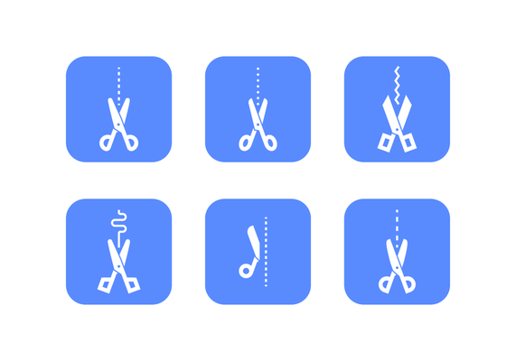 Scissors and Dotted Line Vectors 