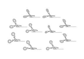 Free Scissors Icon With Cutting Line Vector