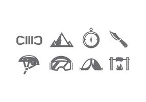 Alpinist tools icon vector