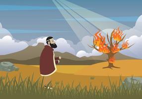 Free Moses And Burning Bush Illustration vector