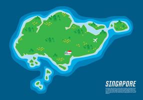 Singapore Map Illustration vector