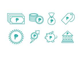 Peso Currency Line Icons