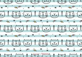 Hand Drawn Cats Vector Pattern