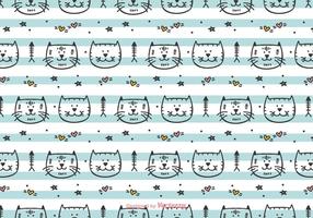 Hand Drawn Cats Vector Pattern