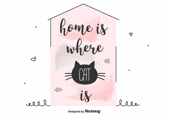 Cat Inspirational Quote Vector