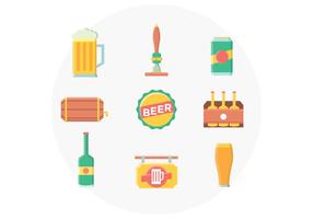 Conjunto de iconos de cerveza vector