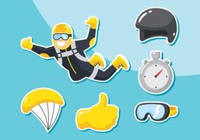 Skydiving Icon Set vector