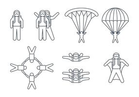 Iconos de Skydiver vector