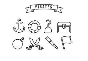 Conjunto de iconos de pirata vector